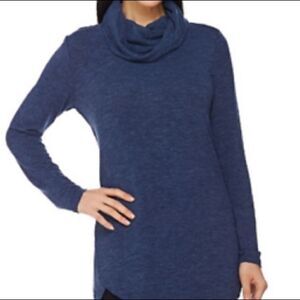 Lisa Rinna Collection Blue Cowl Neck Sweater Size S